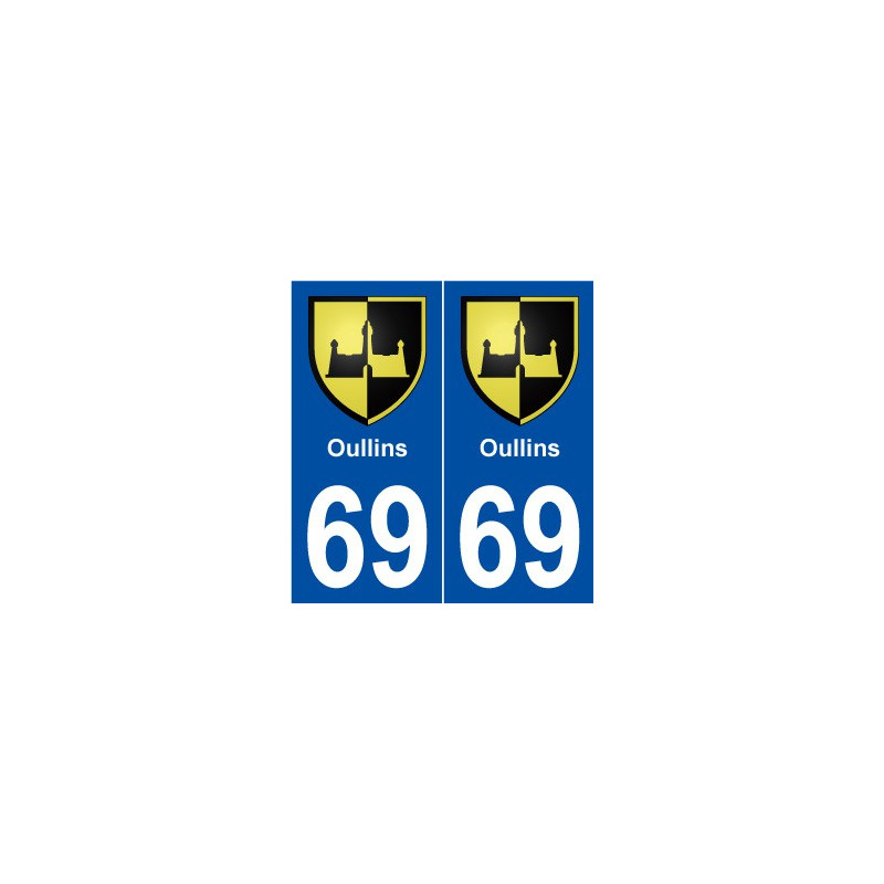 69 Oullins blason autocollant plaque stickers ville
