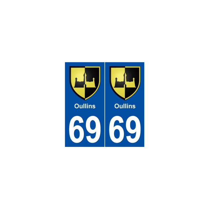 69 Oullins blason autocollant plaque stickers ville