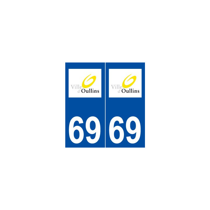 69 Oullins logo autocollant plaque stickers ville