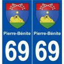 69 Pierre-Bénite blason autocollant plaque stickers ville