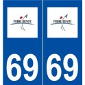 69 Pierre-Bénite logo autocollant plaque stickers ville