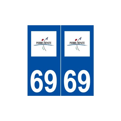 69 Pierre-Bénite logo autocollant plaque stickers ville