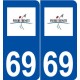 69 Pierre-Bénite logo autocollant plaque stickers ville