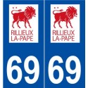 69 Rillieux-la-Pape logo autocollant plaque stickers ville