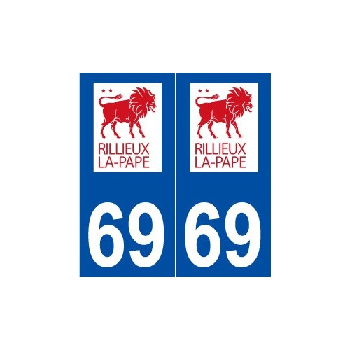 69 Rillieux-la-Pape logo autocollant plaque stickers ville