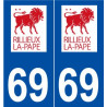 69 Rillieux-la-Pape logo autocollant plaque stickers ville