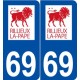 69 Rillieux-la-Pape logo autocollant plaque stickers ville