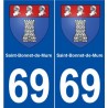 69 Saint-Bonnet-de-Mure blason autocollant plaque stickers ville