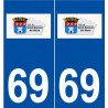 69 Saint-Bonnet-de-Mure logo autocollant plaque stickers ville