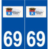 69 Saint-Bonnet-de-Mure logo autocollant plaque stickers ville
