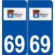 69 Saint-Bonnet-de-Mure logo autocollant plaque stickers ville