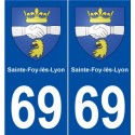 69 Sainte-Foy-lès-Lyon blason autocollant plaque stickers ville
