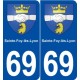 69 Sainte-Foy-lès-Lyon blason autocollant plaque stickers ville