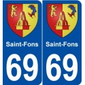 69 Saint-Fons blason autocollant plaque stickers ville