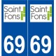 69 Saint-Fons logo autocollant plaque stickers ville