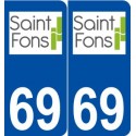 69 Saint-Fons logo autocollant plaque stickers ville