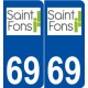 69 Saint-Fons logo autocollant plaque stickers ville