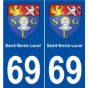 69 Saint-Genis-Laval blason autocollant plaque stickers ville
