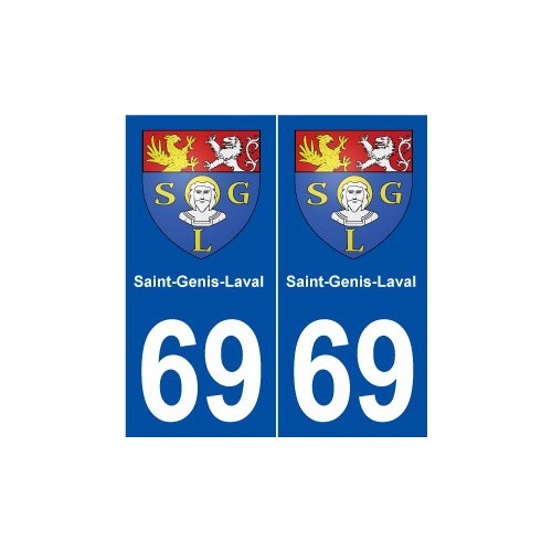 69 Saint-Genis-Laval blason autocollant plaque stickers ville