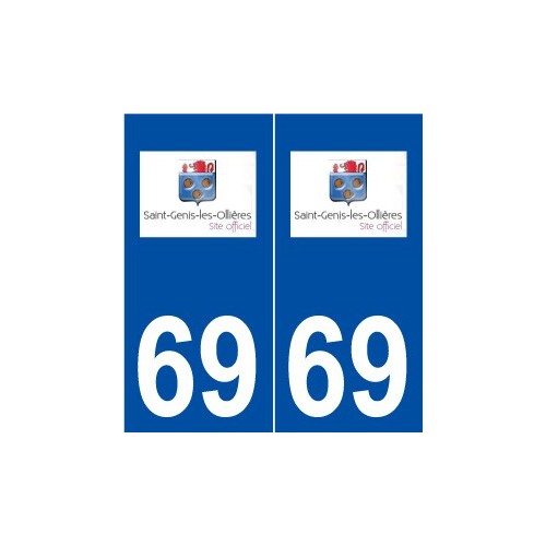69 Saint-Genis-les-Ollières logo autocollant plaque stickers ville