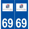 69 Saint-Genis-les-Ollières logo autocollant plaque stickers ville