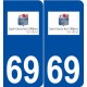 69 Saint-Genis-les-Ollières logo autocollant plaque stickers ville