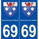 69 Saint-Genis-les-Ollières blason autocollant plaque stickers ville