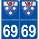 69 Saint-Genis-les-Ollières blason autocollant plaque stickers ville