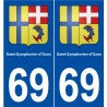 69 Saint-Symphorien-d'Ozon blason autocollant plaque stickers ville