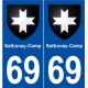 69 Sathonay-Camp  blason autocollant plaque stickers ville