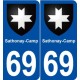 69 Sathonay-Camp  blason autocollant plaque stickers ville