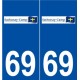 69 Sathonay-Camp logo autocollant plaque stickers ville