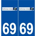 69 Sathonay-Camp logo autocollant plaque stickers ville