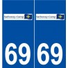 69 Sathonay-Camp logo autocollant plaque stickers ville