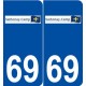 69 Sathonay-Camp logo autocollant plaque stickers ville