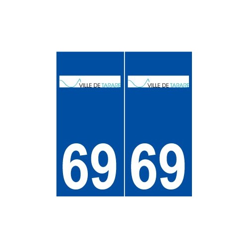 69 Tarare logo autocollant plaque stickers ville