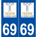 69 Tassin-la-Demi-Lune logo autocollant plaque stickers ville