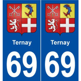 69 Ternay blason autocollant plaque stickers ville