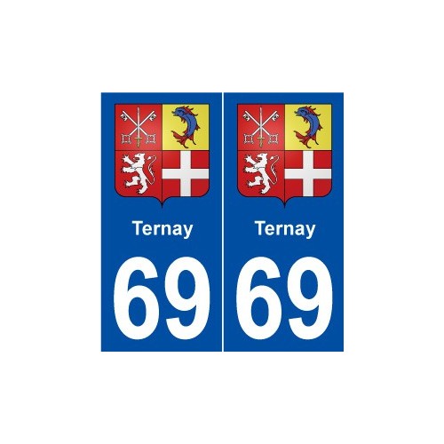 69 Ternay blason autocollant plaque stickers ville