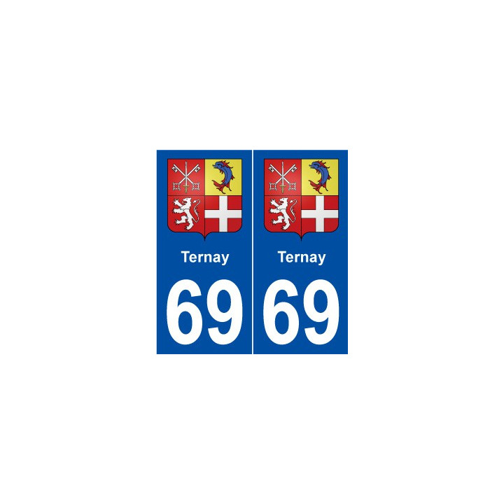 69 Ternay blason autocollant plaque stickers ville