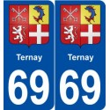 69 Ternay blason autocollant plaque stickers ville