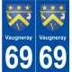 69 Vaugneray blason autocollant plaque stickers ville