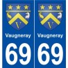 69 Vaugneray blason autocollant plaque stickers ville