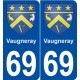 69 Vaugneray blason autocollant plaque stickers ville
