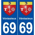 69 Vénissieux blason autocollant plaque stickers ville