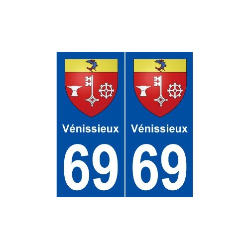 69 Vénissieux blason autocollant plaque stickers ville