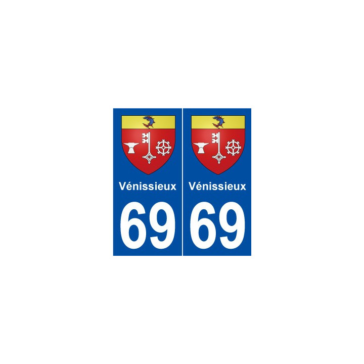69 Vénissieux blason autocollant plaque stickers ville