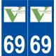 69 Villefranche-sur-Saône logo autocollant plaque stickers ville