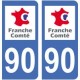 90 Territoire de Belfort autocollant plaque