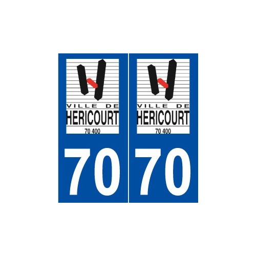 70 Héricourt logo autocollant plaque stickers ville